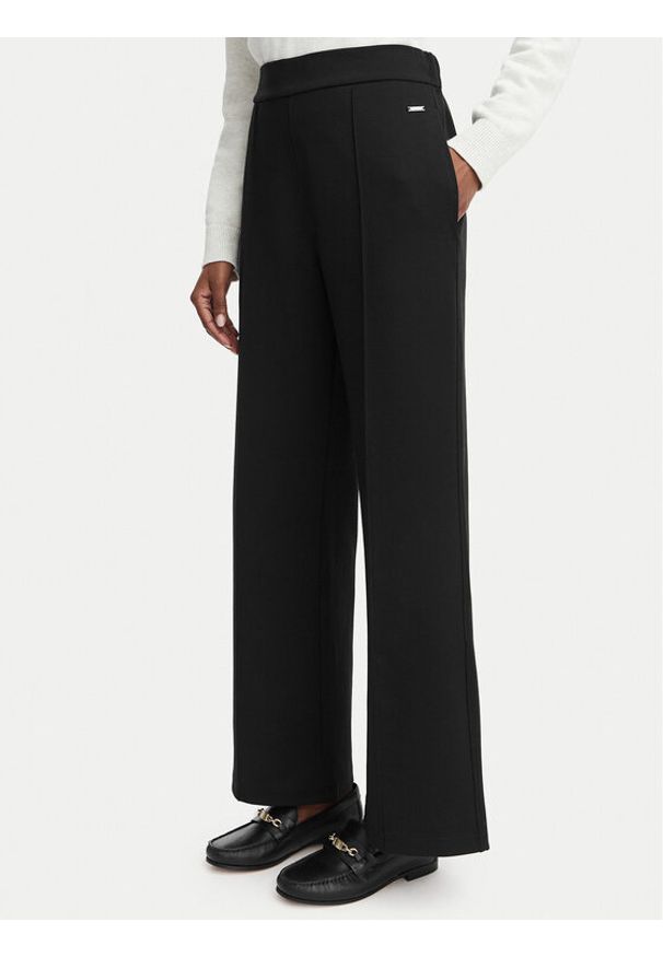 Calvin Klein Spodnie materiałowe LV044G210G Czarny Wide Fit. Kolor: czarny. Materiał: syntetyk