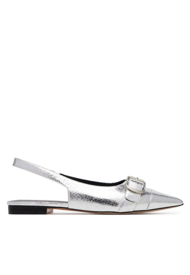 Badura Baleriny HIBISCUS-LT593-911 Srebrny. Kolor: srebrny. Materiał: skóra
