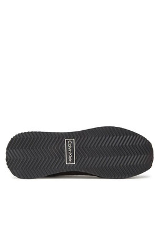 Calvin Klein Sneakersy Runner Lace Up Mono Pu HW0HW02574 Czarny. Kolor: czarny. Materiał: skóra