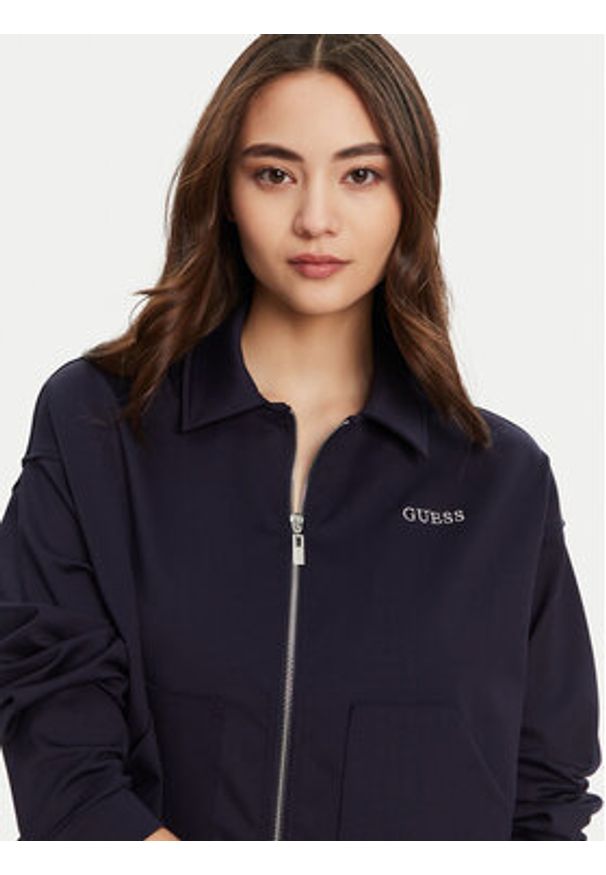 Guess Bluza V5YL08 KCX42 Granatowy Regular Fit. Kolor: niebieski. Materiał: syntetyk