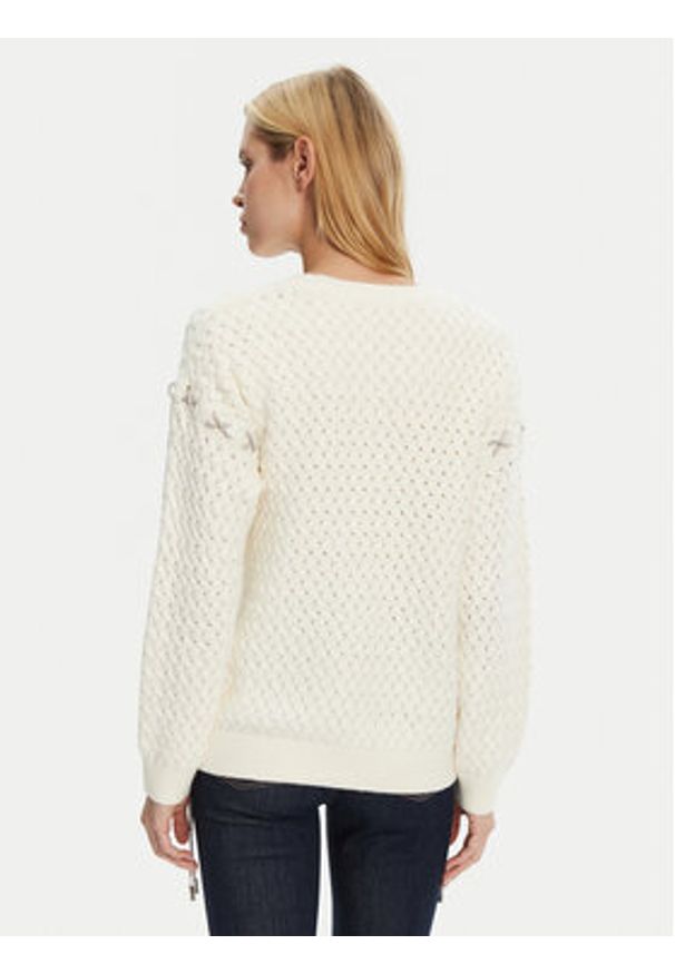 Guess Sweter W5RR13 Z3KY0 Écru Regular Fit. Materiał: syntetyk