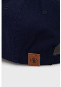 Tom Tailor czapka bawełniana kolor granatowy gładka. Kolor: niebieski. Materiał: bawełna. Wzór: gładki #5