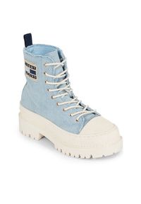 Tommy Jeans Trampki Foxing Denim Boot EN0EN02348 Niebieski. Kolor: niebieski. Materiał: materiał