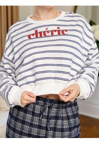 Sinsay - Bluza w paski z napisem - wielobarwny. Wzór: paski, napisy #1