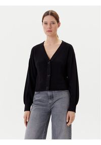 Guess Kardigan W5YR01 Z2ZK2 Czarny Regular Fit. Kolor: czarny. Materiał: wiskoza