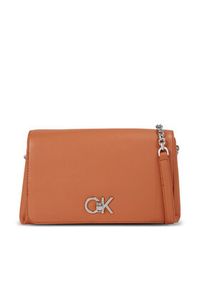 Calvin Klein Torebka Re-Lock Shoulder Bag Md K60K611057 Brązowy. Kolor: brązowy