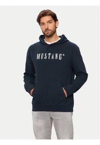 Mustang Bluza Bronson 1014687 Granatowy Regular Fit. Kolor: niebieski. Materiał: bawełna