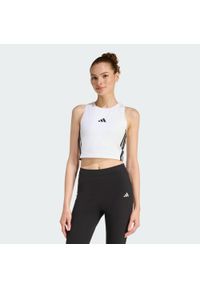 Adidas - Podkoszulek Essentials 3-Stripes Padded Tank. Kolor: biały. Sport: fitness #1