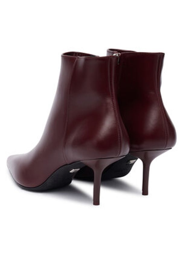 Max Mara Botki 2524796011600 Bordowy. Kolor: czerwony. Materiał: skóra