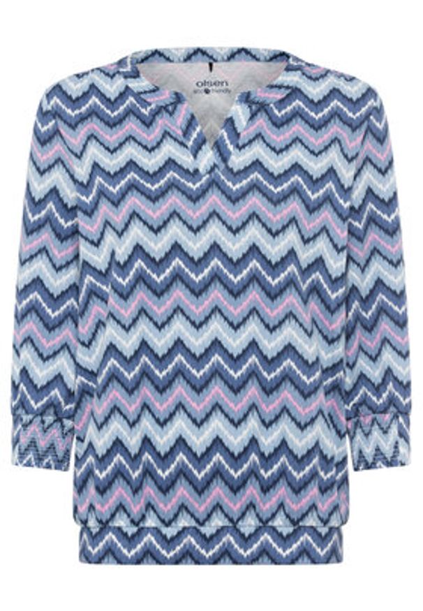 Olsen Bluzka 11105043 Niebieski Regular Fit. Kolor: niebieski. Materiał: bawełna