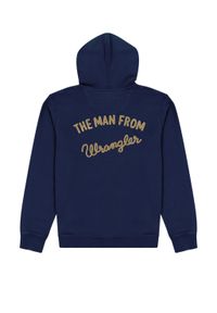 Wrangler - WRANGLER LOGO HOODIE MĘSKA BLUZA Z KAPTUREM NIEROZPINALNA NAVY BLUE W654I4114. Typ kołnierza: kaptur #2