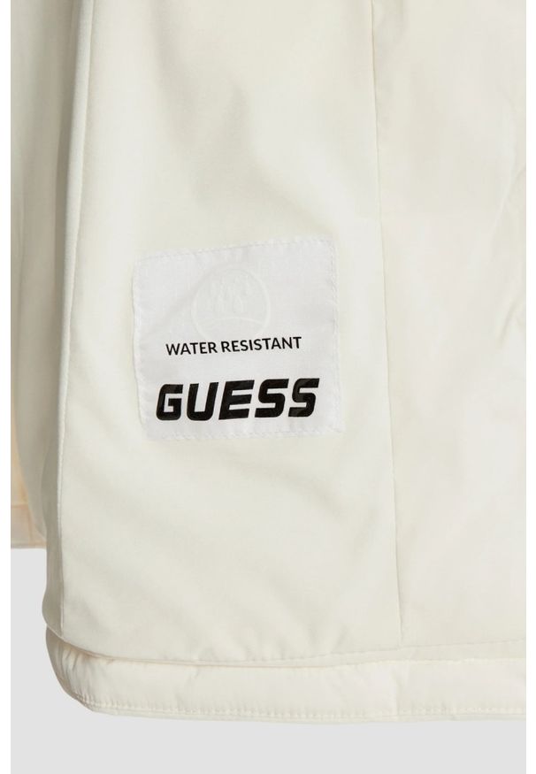 Guess - GUESS Beżowa długa damska kurtka New Aleta, Rozmiar M. Kolor: beżowy. Długość: długie