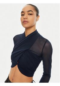 BARDOT Bluzka 55001TB2 Granatowy Slim Fit. Kolor: niebieski. Materiał: syntetyk