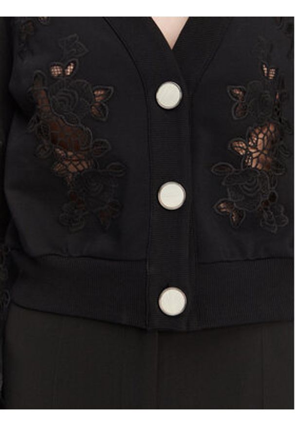 Guess Kardigan W5GQ11 KCWY1 Czarny Regular Fit. Kolor: czarny. Materiał: bawełna
