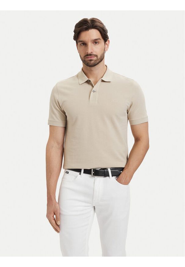 BOSS Polo Pallas 50553564 Beżowy Regular Fit. Typ kołnierza: polo. Kolor: beżowy. Materiał: bawełna