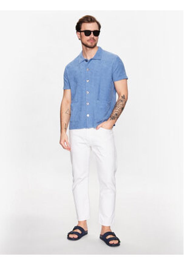 Oscar Jacobson Koszula 60206144 Niebieski Regular Fit. Kolor: niebieski. Materiał: bawełna