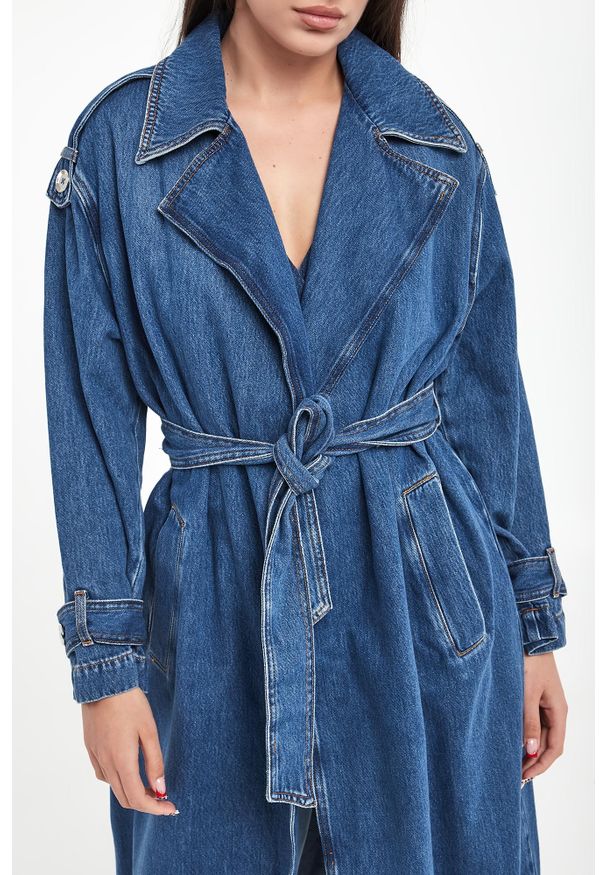 Liu Jo - Płaszcz damski jeansowy LIU JO. Materiał: jeans