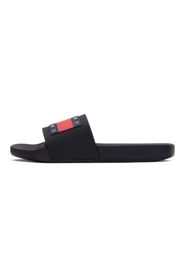 TOMMY HILFIGER - Klapki Tommy Hilfiger Jeans Pool Slides Ess M EM0EM01191BDS czarne. Kolor: czarny. Materiał: jeans