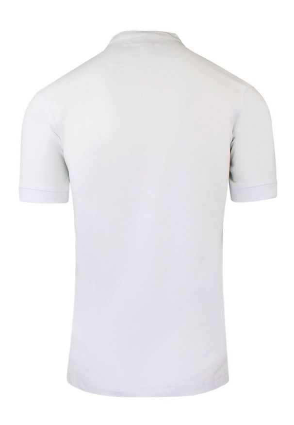 Męski T-Shirt na Stójce - Brave Soul - Biały. Okazja: na co dzień. Typ kołnierza: kołnierzyk stójkowy. Kolor: biały. Materiał: bawełna. Sezon: lato, wiosna. Styl: casual
