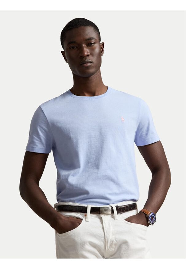 Polo Ralph Lauren T-Shirt 710671438528 Niebieski jasny Regular Fit. Typ kołnierza: polo. Kolor: niebieski. Materiał: bawełna
