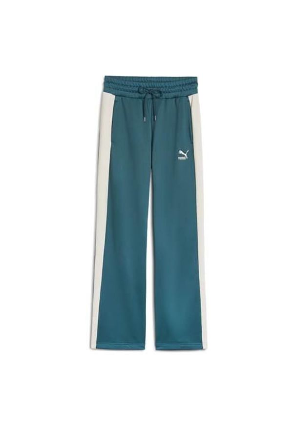 Spodnie sportowe damskie Puma Iconic T7. Kolor: niebieski. Materiał: dresówka