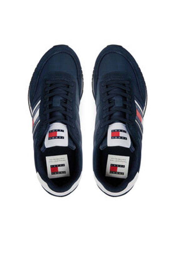 Tommy Jeans Sneakersy Tjm Runner Casual Ess EM0EM01351 Granatowy. Okazja: na co dzień. Kolor: niebieski. Materiał: materiał