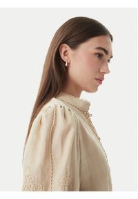 Luisa Spagnoli Sukienka koktajlowa Provina 542925 Beżowy Regular Fit. Kolor: beżowy. Materiał: len. Styl: wizytowy #2