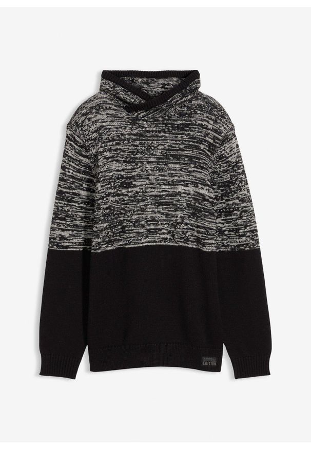 bonprix - Sweter z szalowym kołnierzem. Kolor: czarny