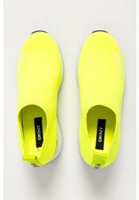 DKNY - Dkny - Buty. Nosek buta: okrągły. Kolor: żółty, zielony, wielokolorowy. Materiał: guma, syntetyk, skóra, materiał. Szerokość cholewki: normalna. Obcas: na koturnie. Wysokość obcasa: średni #5