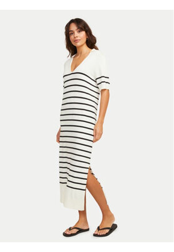 JJXX Sukienka dzianinowa Layla 12269784 Écru Regular Fit. Materiał: wiskoza