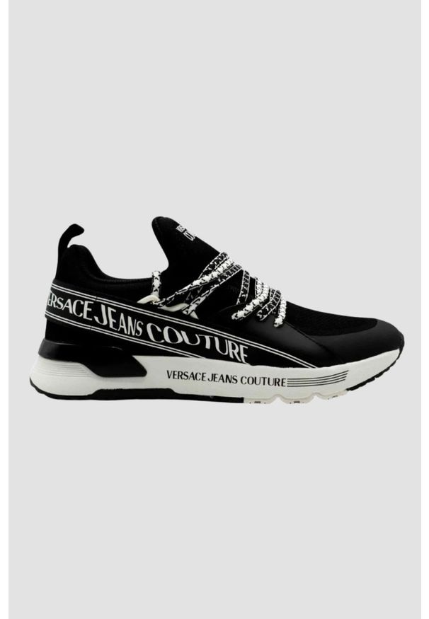Versace Jeans Couture - VERSACE JEANS COUTURE Czarne sneakersy męskie Fondo Dynamic Dis. Sa3. Kolor: czarny