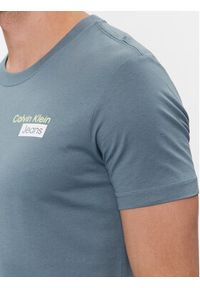 Calvin Klein Jeans T-Shirt Stacked Box Tee J30J324647 Niebieski Slim Fit. Kolor: niebieski. Materiał: bawełna #6