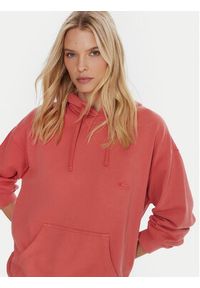 Quiksilver Bluza Esential Hoodie EQWFT03191 Koralowy Regular Fit. Kolor: pomarańczowy. Materiał: bawełna #3