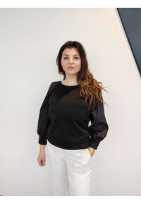 Czarna elegancka bluzka Liviana Conti. Kolor: czarny. Materiał: materiał, elastan, bawełna, poliamid. Styl: elegancki