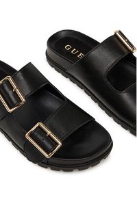 Guess Klapki FLTFST LEA03 Czarny. Kolor: czarny. Materiał: skóra
