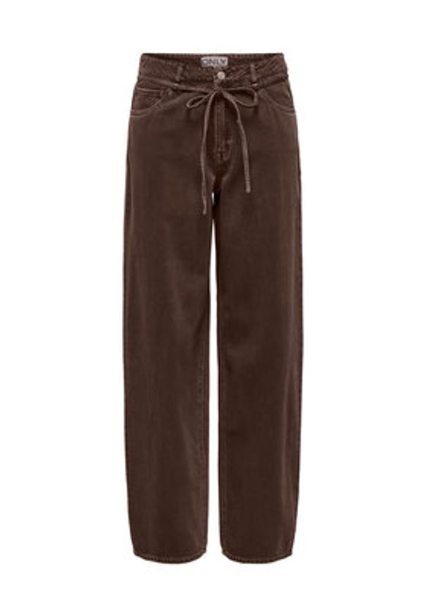 only - ONLY Jeansy Gianna 15372521 Brązowy Straight Leg. Kolor: brązowy