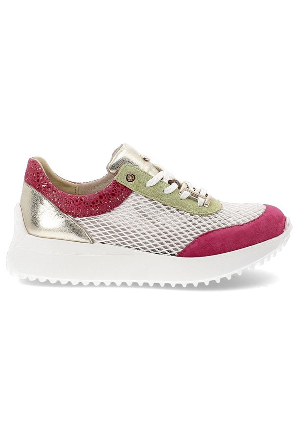 Różowe Sneakersy Armodo Obuwie Damskie Premium. Okazja: na co dzień. Zapięcie: sznurówki. Kolor: różowy. Materiał: skóra, jeans. Szerokość cholewki: normalna. Wzór: aplikacja