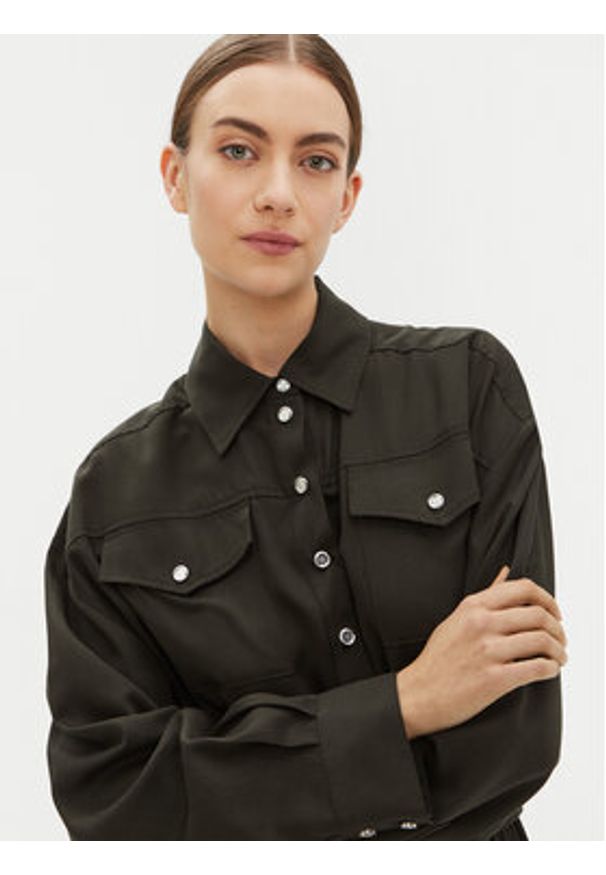 Pinko - PINKO Sukienka codzienna Affettatrice 104147 Zielony Regular Fit. Okazja: na co dzień. Kolor: zielony. Materiał: lyocell. Typ sukienki: proste. Styl: casual