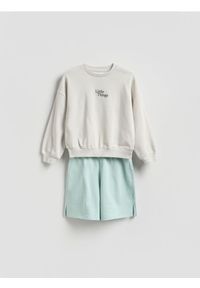 Reserved - Dresowy komplet z bawełny - jasnoszary. Kolor: szary. Materiał: bawełna, dresówka #1