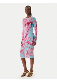 Versace Jeans Couture Sukienka codzienna 80HAO9P0 JS547 Kolorowy Slim Fit. Okazja: na co dzień. Materiał: wiskoza. Wzór: kolorowy. Typ sukienki: proste. Styl: casual #3