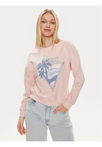 Guess Bluza W4GQ11 KBK32 Różowy Relaxed Fit. Kolor: różowy. Materiał: syntetyk, bawełna