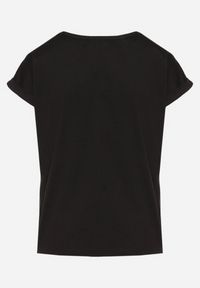 Born2be - Czarny T-shirt z Bawełny Ozdobiony Kieszonką Ziarene. Okazja: na co dzień. Kolor: czarny. Materiał: bawełna. Wzór: aplikacja. Styl: sportowy, casual #7