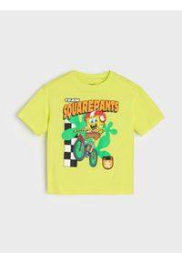 Sinsay - Koszulka z nadrukiem SpongeBob SquarePants - żółty. Kolor: żółty. Wzór: nadruk