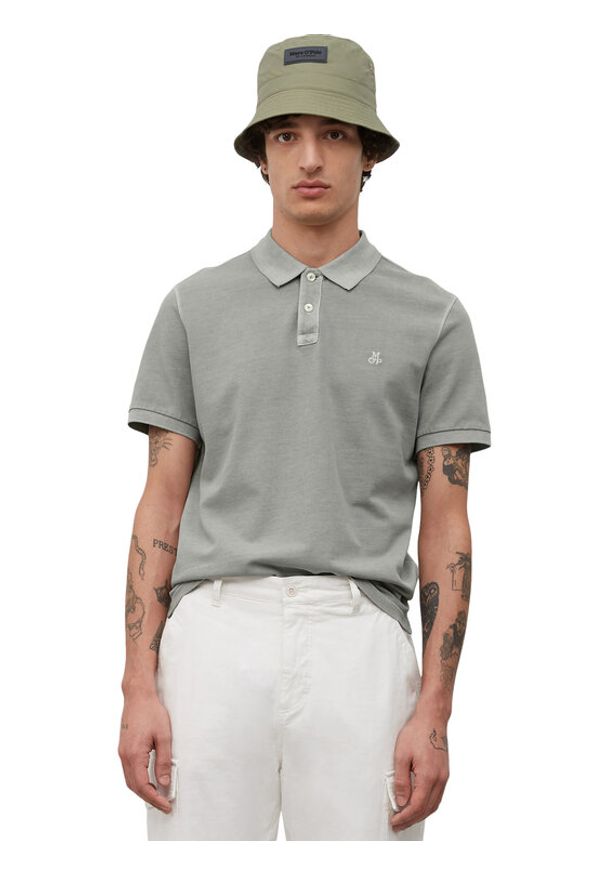 Marc O'Polo Polo B21226653000 Szary Regular Fit. Typ kołnierza: polo. Kolor: szary. Materiał: bawełna