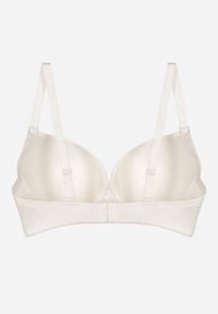 Renee - Jasnobeżowy Biustonosz o Gładkim Wykończeniu z Kokardką Phiphise. Kolor: beżowy. Wzór: gładki #2