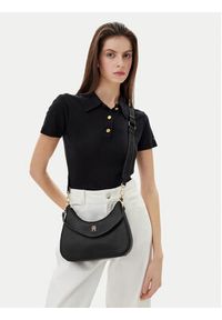 TOMMY HILFIGER - Tommy Hilfiger Torebka Th Logotape Shoulder Bag AW0AW17226 Czarny. Kolor: czarny. Materiał: skórzane #6