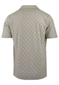 Męska Koszulka Polo z Dekoltem Bez Guzików - Brave Soul - Beżowa. Okazja: na co dzień. Typ kołnierza: polo. Kolor: beżowy, wielokolorowy, brązowy. Materiał: elastan, poliester. Styl: casual #5