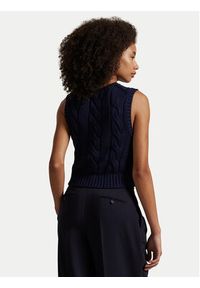 Polo Ralph Lauren Sweter 211959295002 Granatowy Slim Fit. Typ kołnierza: polo. Kolor: niebieski. Materiał: bawełna #5