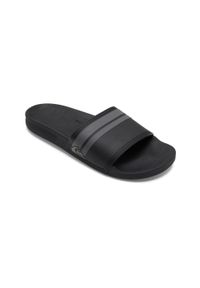 Klapki basenowe męskie Quiksilver Rivi Slide. Kolor: czarny. Materiał: guma, syntetyk. Sport: pływanie, fitness