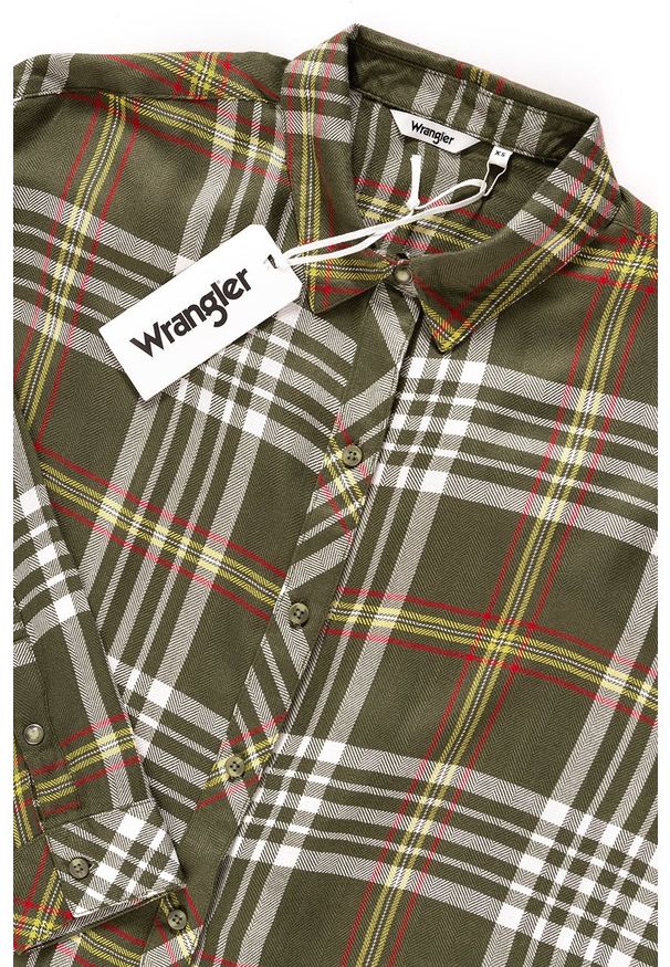 Wrangler - KOSZULA WRANGLER LOOSE SHIRT ARMY GREEN W513LLZV7 112129270. Wzór: moro. Styl: militarny